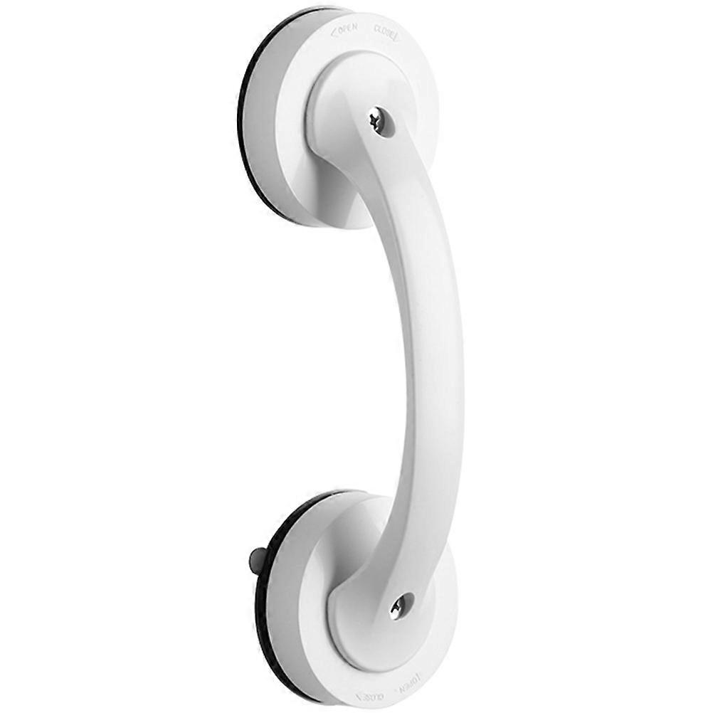 Shower Grip Suction Easy Installation and Removal Shower Handle for Bathroom Users White 20.5x6.5cm Plastic Material 1Pcs
