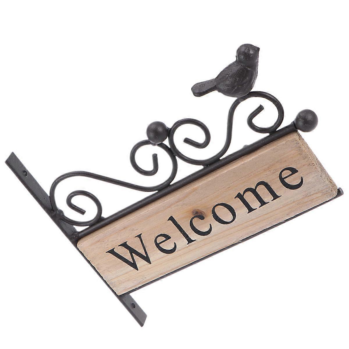 Country Style Wall Ornament Welcome Sign for Wall Minimalist Bird Wall Decor Multi 20x20cm 1Pack