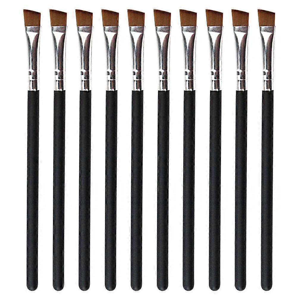 10Pcs Eyebrow Brushes for Brow Makeup with Wooden Handle Black