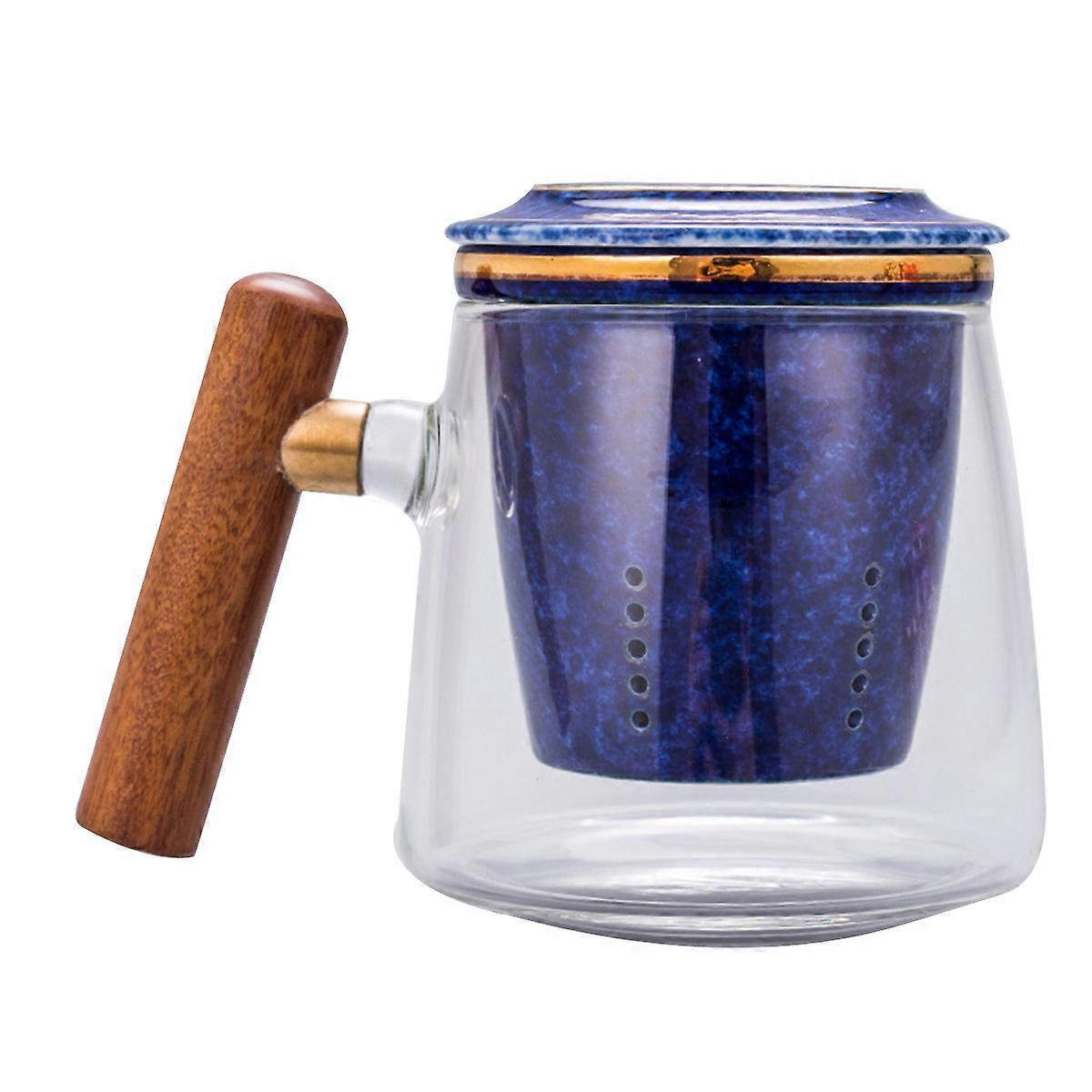 Clear Coffee Mugs With Handle For Office Use 400ml Portable 1Set