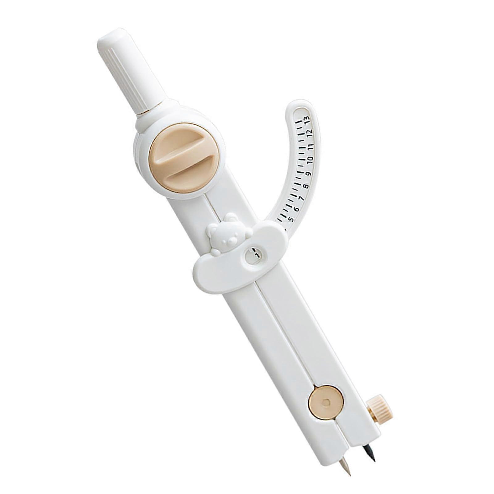Multifunctional Wing Divider Compass for Students, Lockable Geometry Drawing Tool, Woodworking White Color