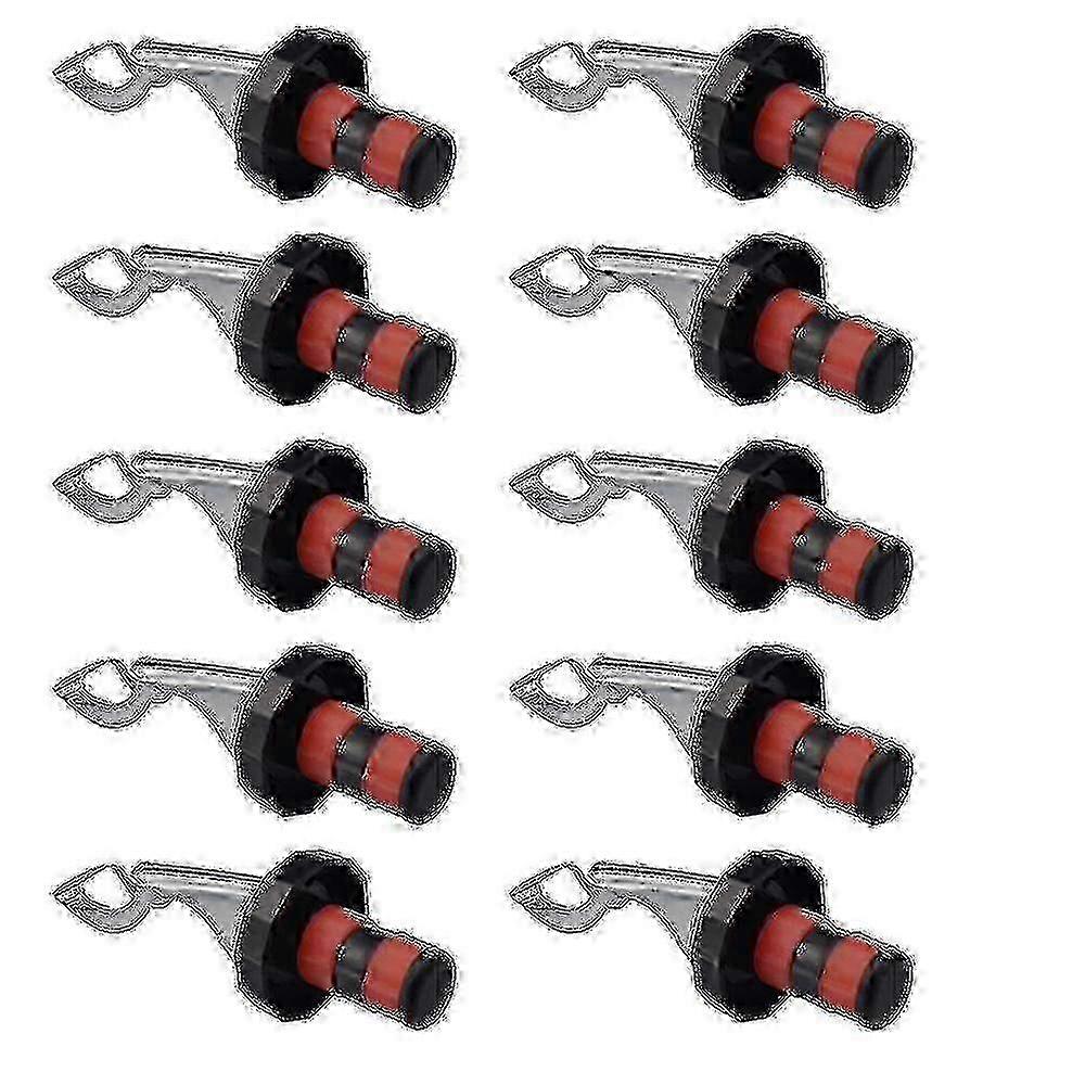 Set of 10 Reusable Wine Stoppers - Expanding Manual Beverage Bottle Plugs for Airtight Leak-Proof Sealing