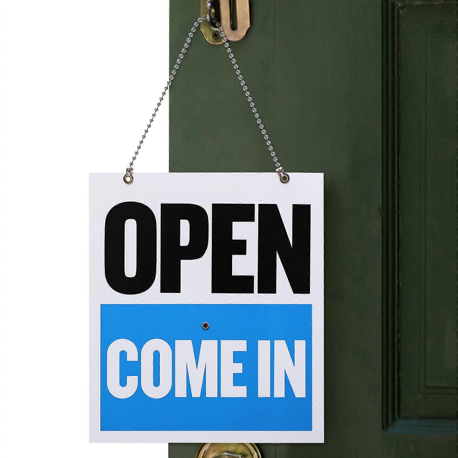 Open Closed Sign Double Sided Wall Clock Hanging Decoration PVC Material Indoor Outdoor Use 1Pack