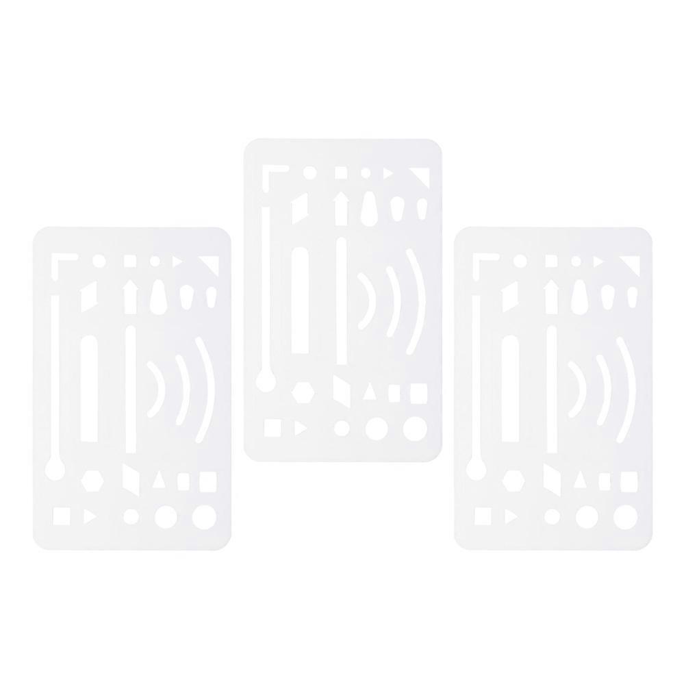 Architecture Stencils Erasing Shield For Engineering Design Mechanical Drawing Material Plastic 9.20X5.70X0.10CM 3Pcs
