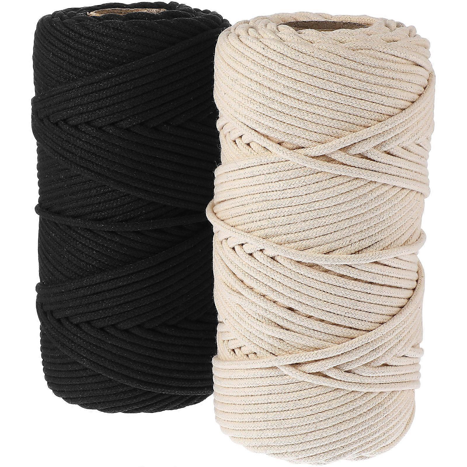 حبال قطنية 100 م * 4 مم للديكور الحرفي 2 عبوة ديكور DIY