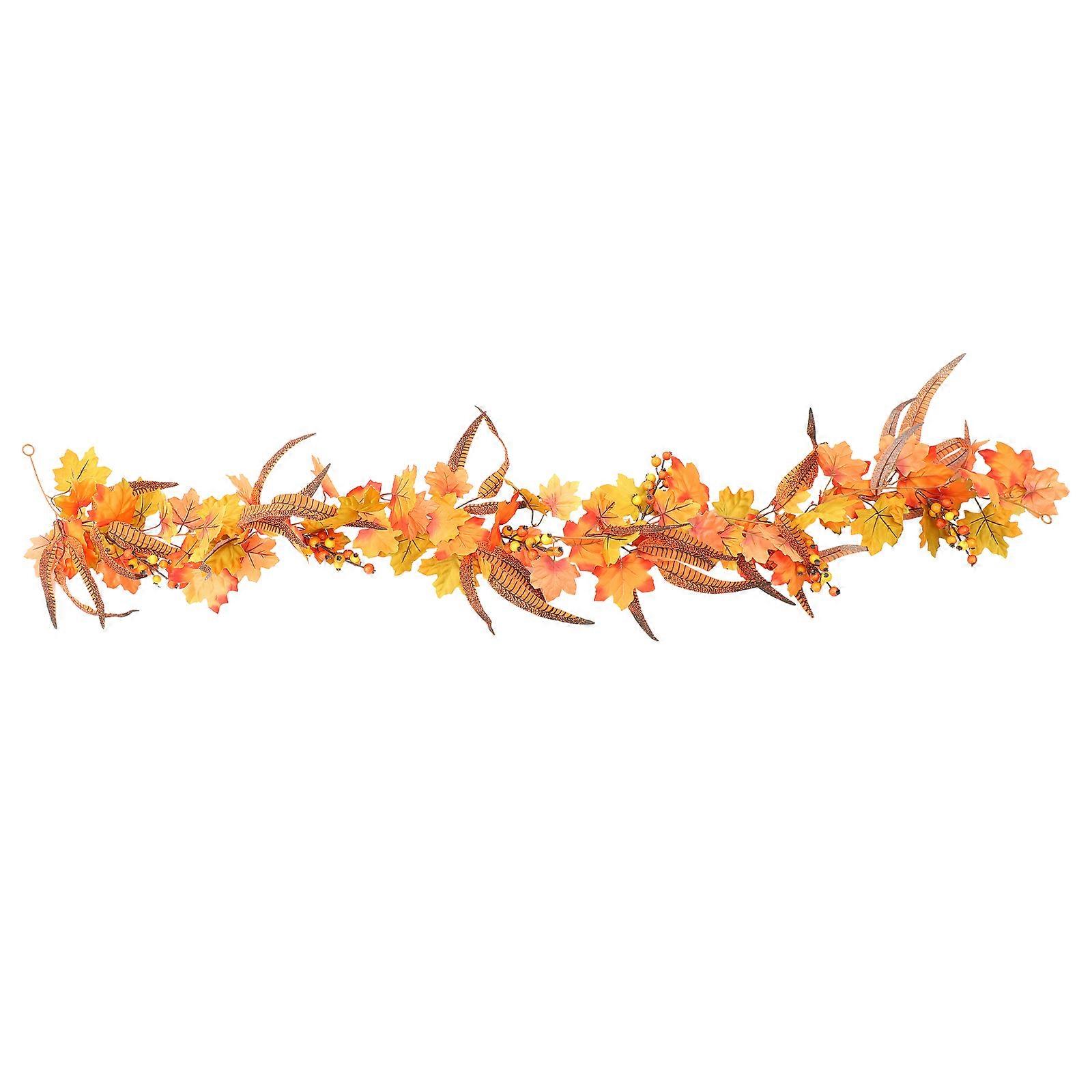 Hanging Decor 1 Set Artificial Maple Leaf Vine Can Be Used For Halloween Thanksgiving Homeowners 175CM Weather-resistant Function