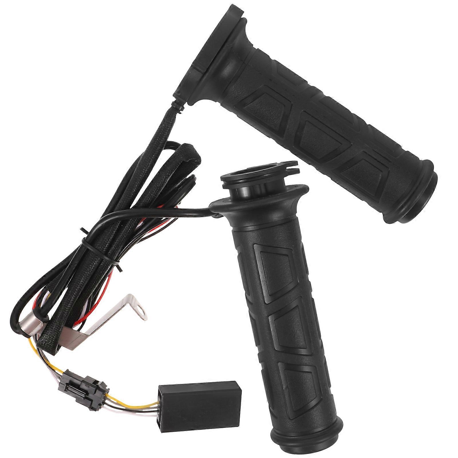 Heated Motorcycle Grips with Adjustable Temperature Settings for Comfortable Rides Black Plastic