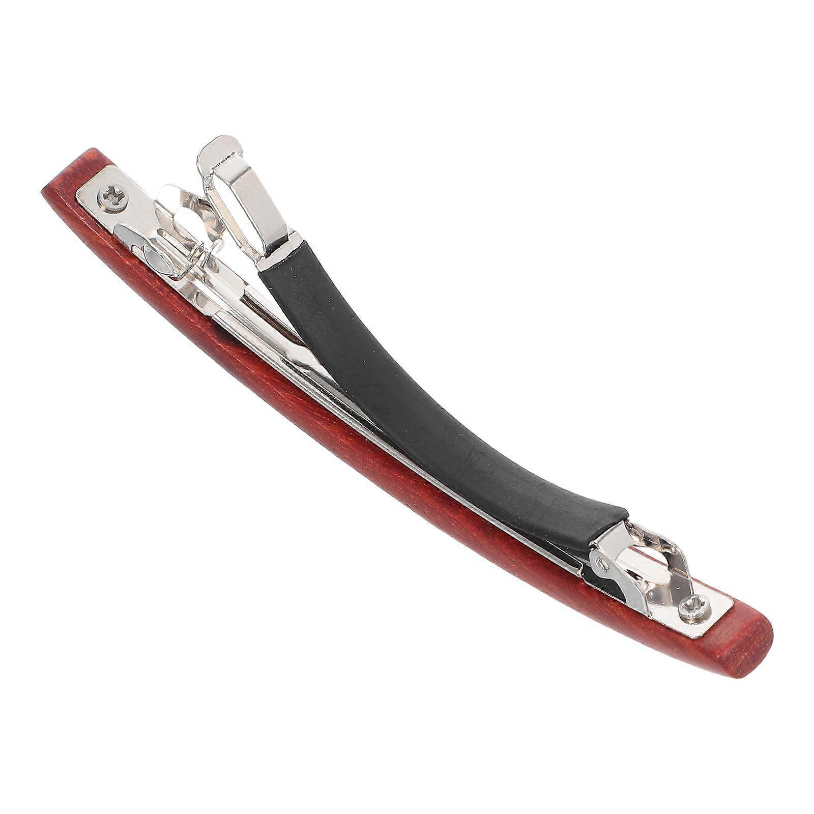 Elegant Vintage Wooden Hair Barrette Spring Snap Clip for Women, Secure Hold for Daily and Cheongsam Wear