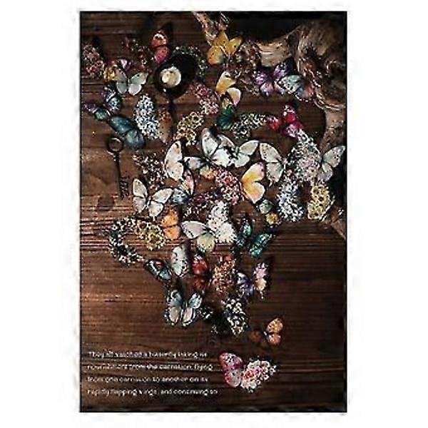Retro notebook decoration material stickers DIY decorative stickers for notebook labels, purple butterfly.