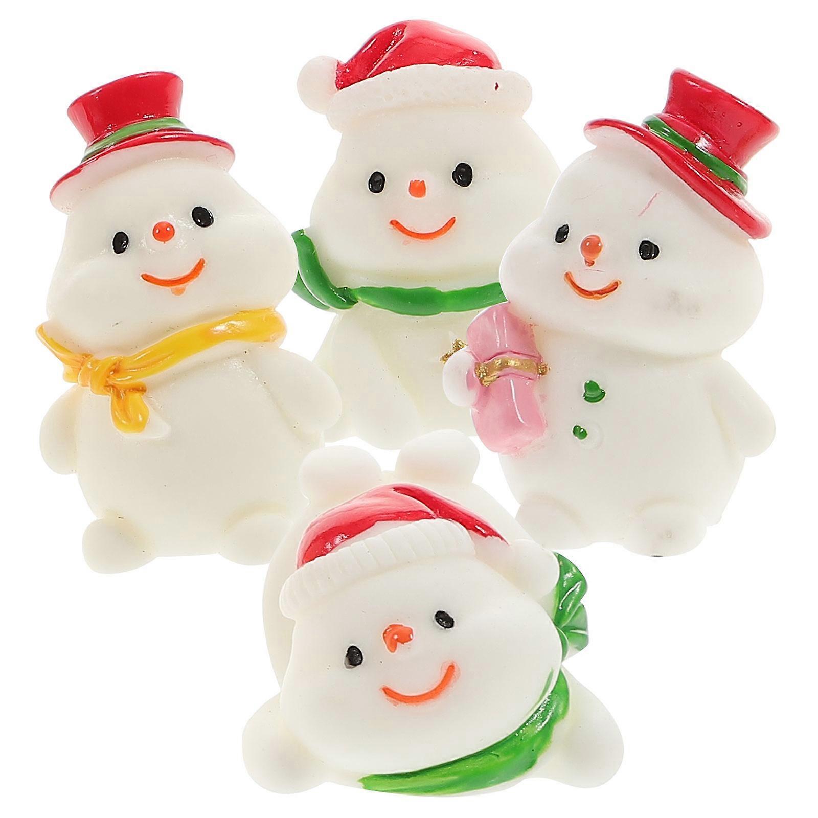 Mini Snowman Resin Craft Small Human Figure For Children Friends And Family 4Pcs