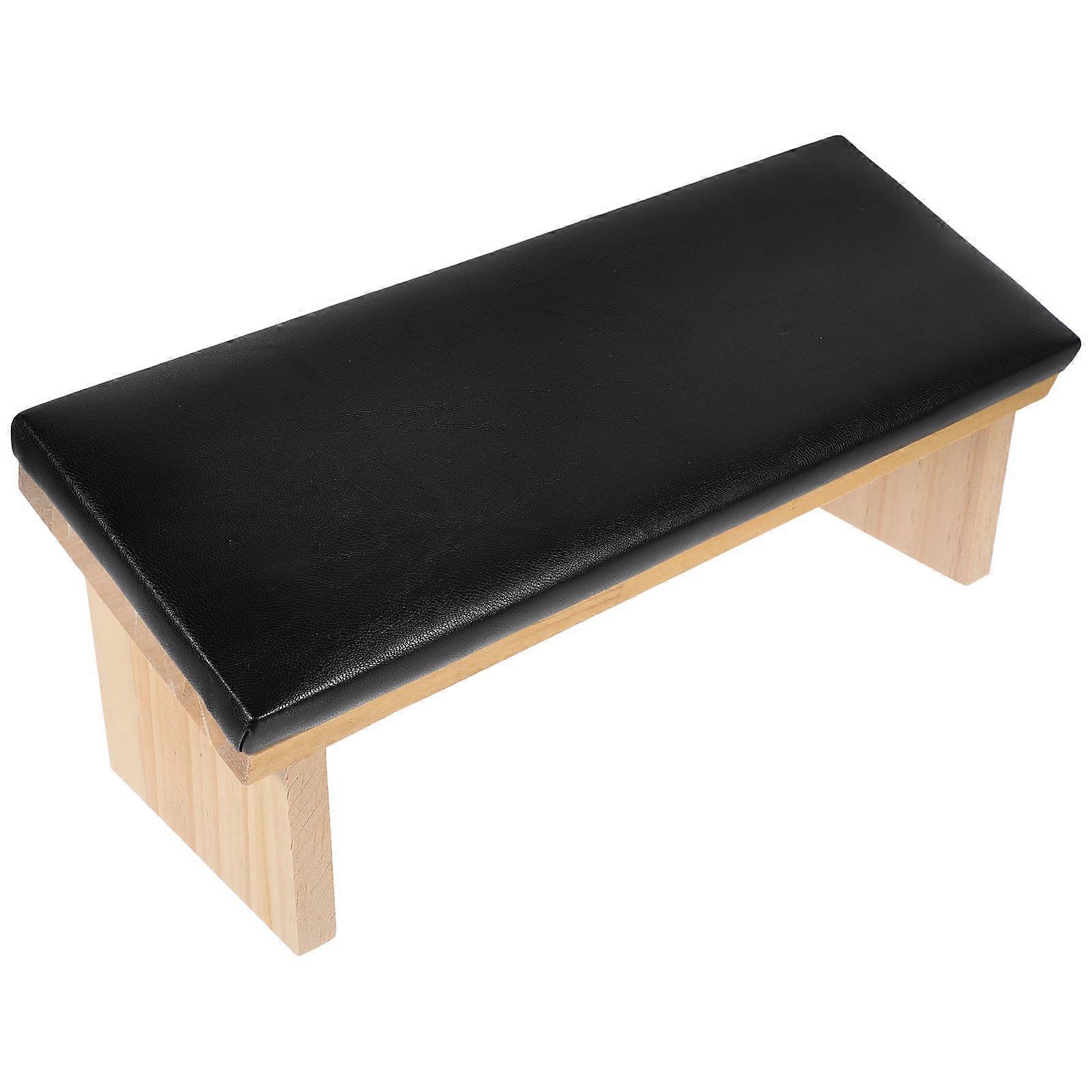 Nail Art Arm Rest Pillow with Faux and Wood for Hands Comfort and Support 1 Piece Black
