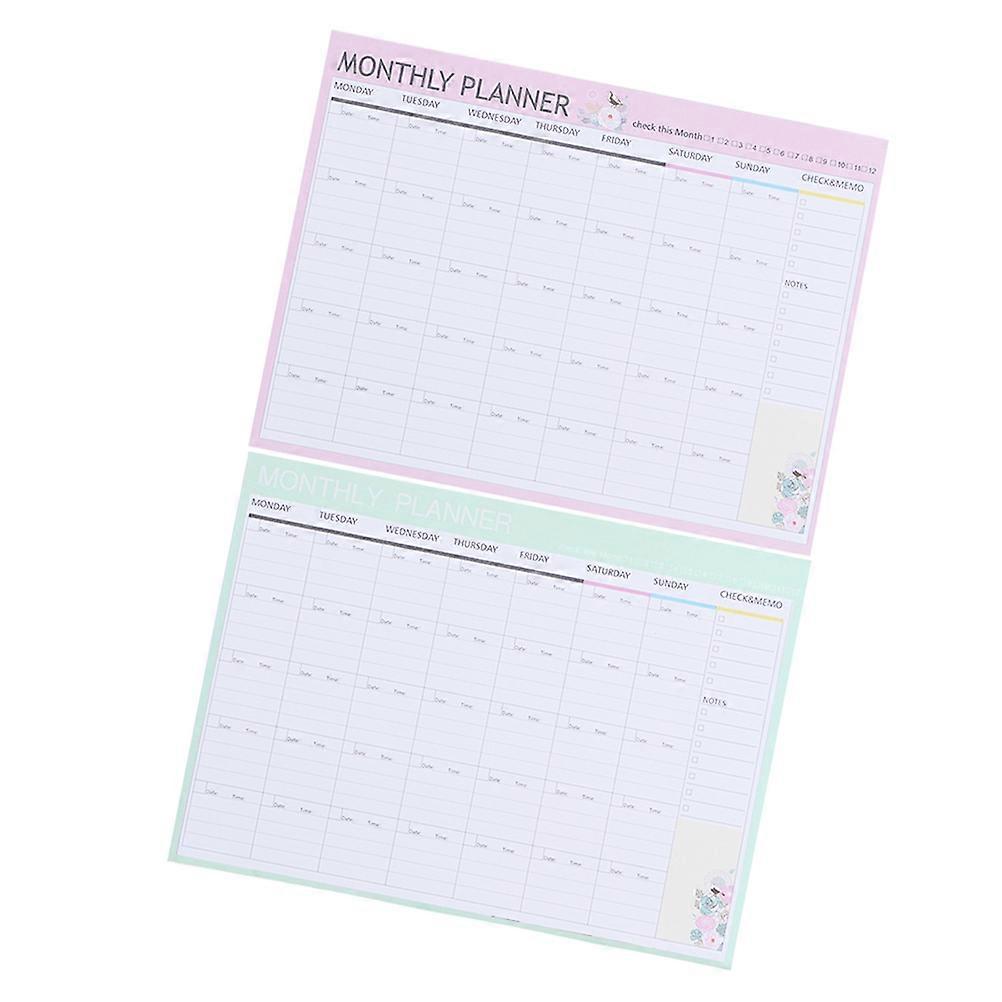 Time Management Planner Academic Planner Tearable Thick Paper Rectangular For Various Occasions 2Pack