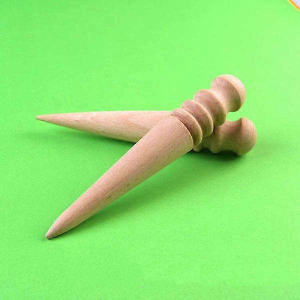 Leathercraft Round Wood Edge Slicker Multi-Size Burnisher for L - Leatherworking Tool