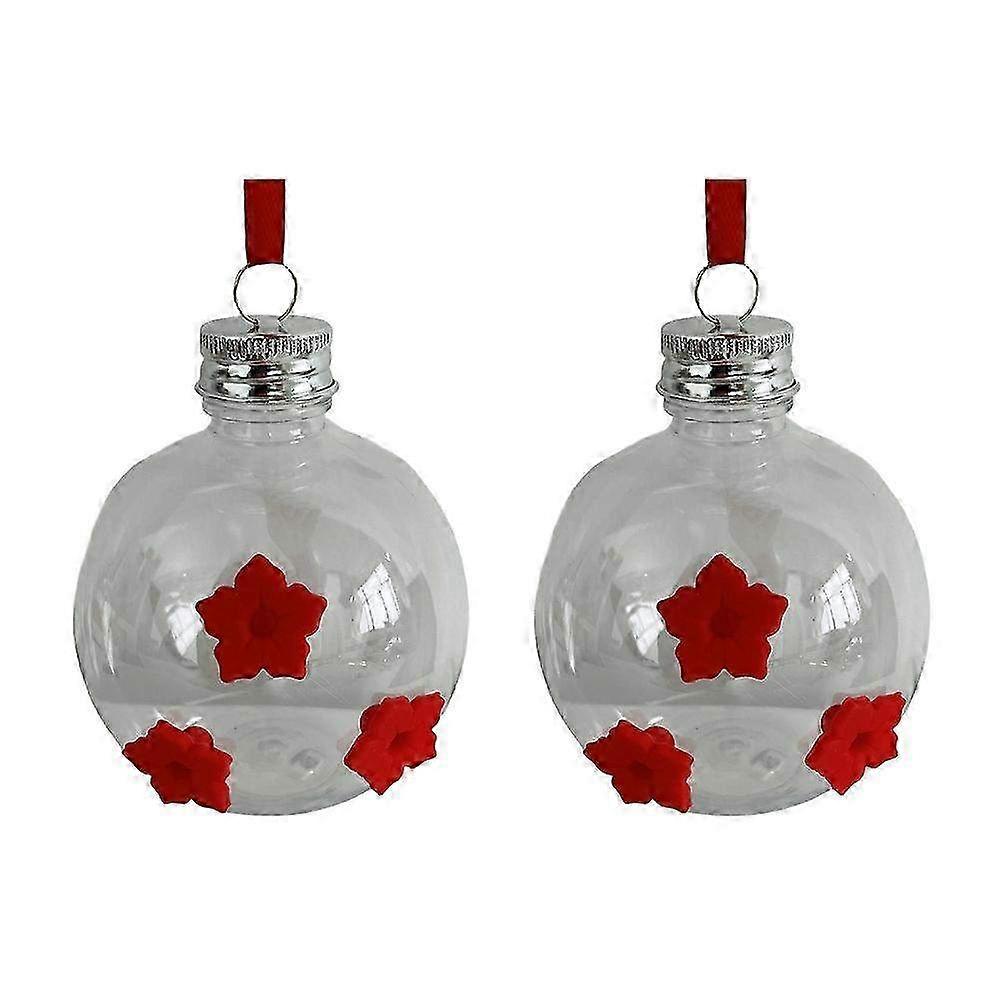 Hummingbird Feeder Set - 2 Outdoor Hanging Feeders for Wild Birds with Built-in Nectar Dispenser & Easy Fill Design