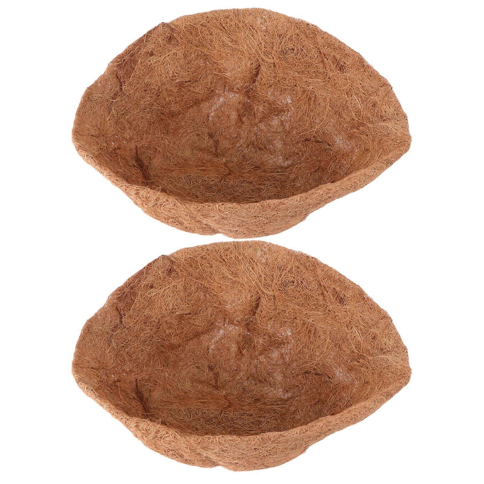 2Pcs Natural Coconut Flower Pot Mat Half Ball Shape Base Cushion For Flowerpots Home Hotel Decor 30X30X13cm Breathable