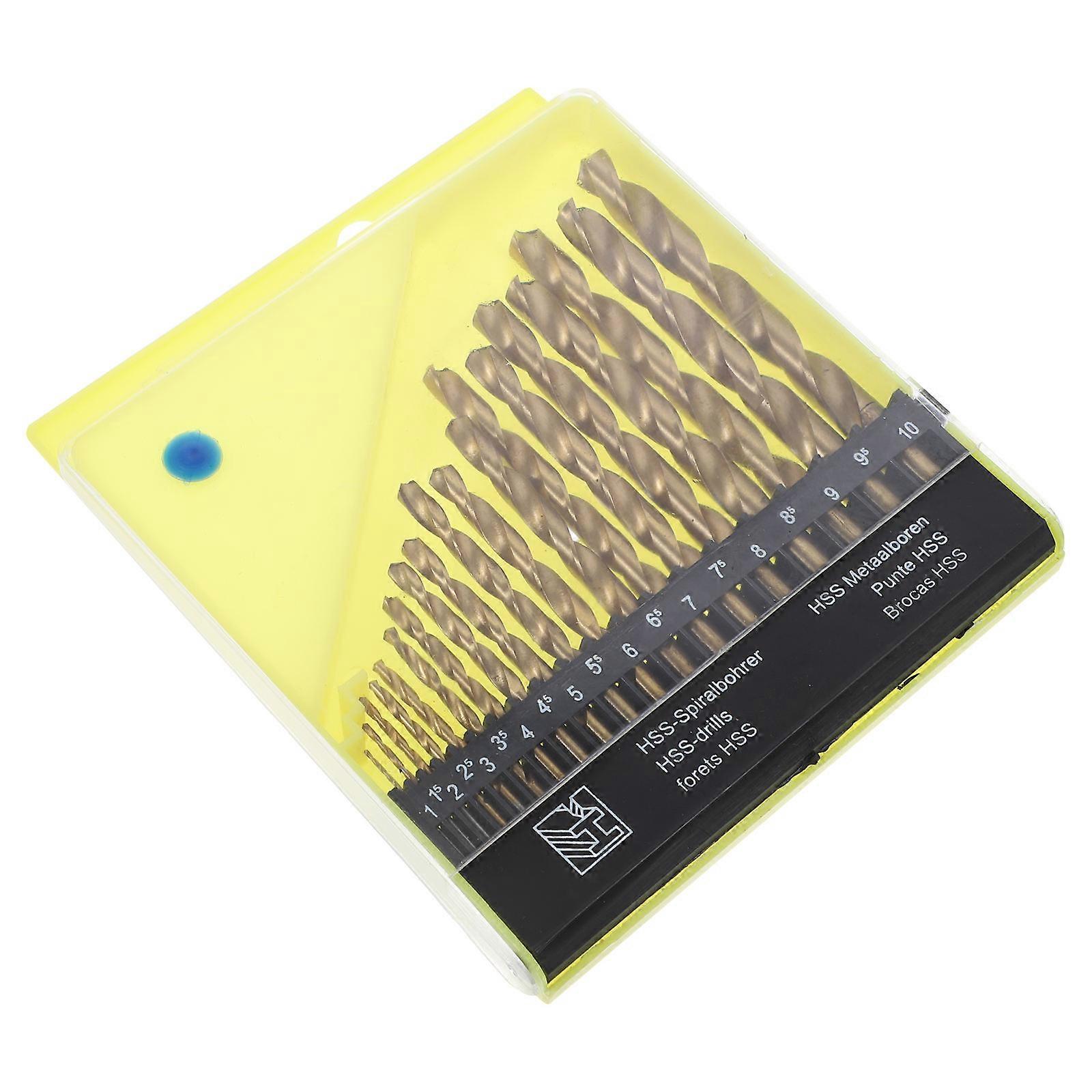 Black HighSpeed Steel Drill Bits Kit with Twisted Design for Home Use 19 Pieces