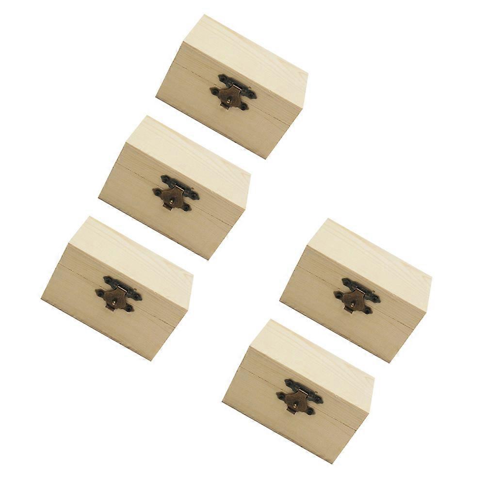 Beige Plastic DIY Wooden Box Rustic Desktop Organizer for Storage Use with Elegant Design 5pcs