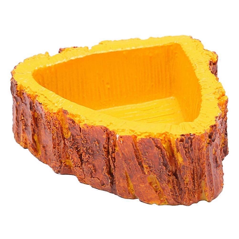 Reptile Dish Small 1Pcs Simple Emulation Feeding Basin For Pet Feeding Equipment 8X7X2.5cm Brown Safe And Durable