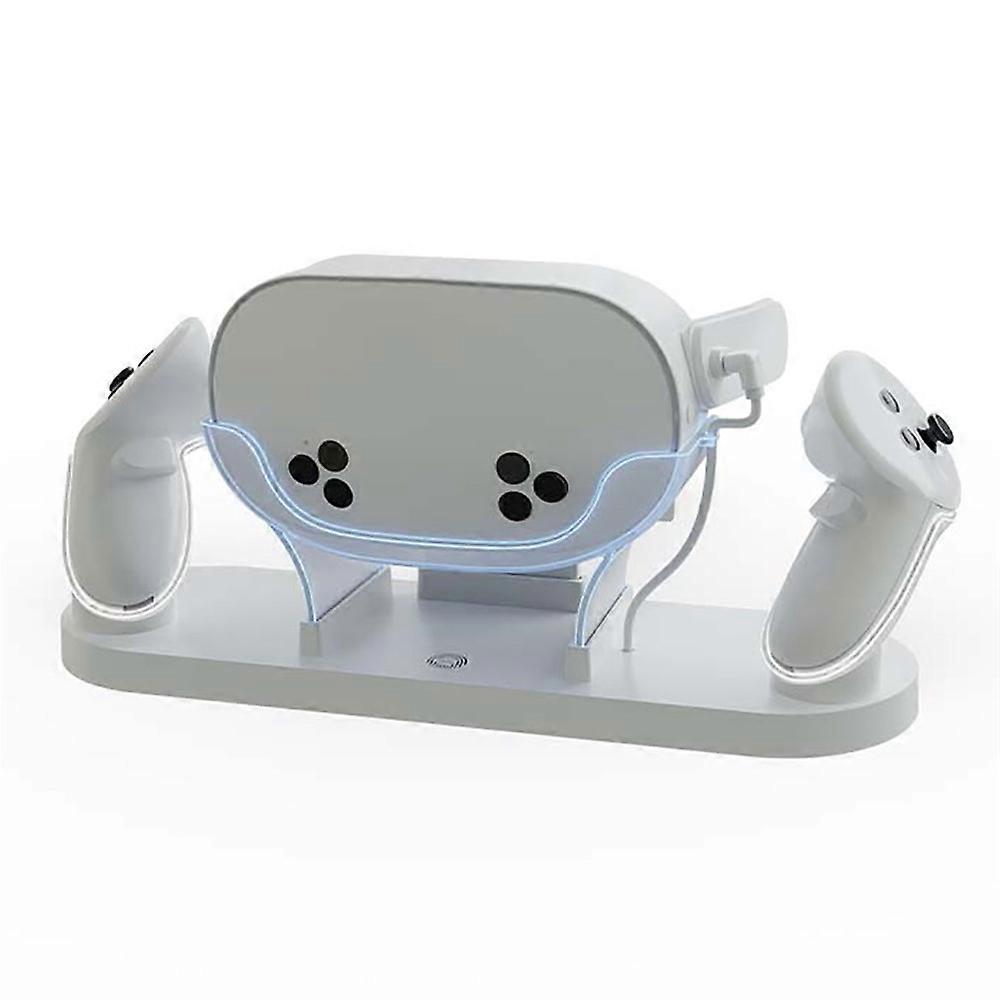 IPLAY HBV-637 Compatible For Meta Quest 3S / 3 VR Headset Charging Dock Controller Desktop Charger with LED Light