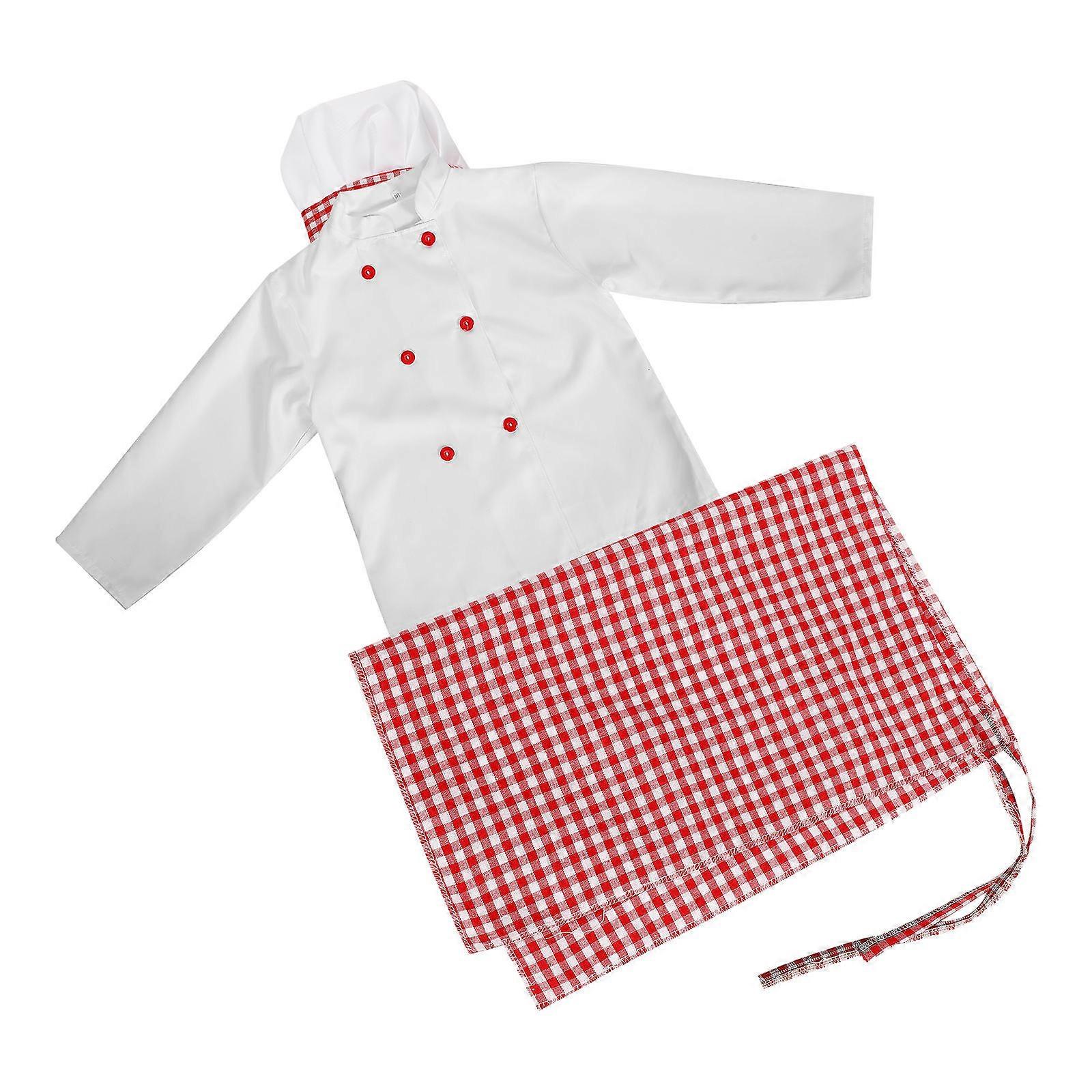 Kids Chef Outfit Pretend Play Clothes Assorted Color Comfortable Polyester Fiber Baking Apron Size 46