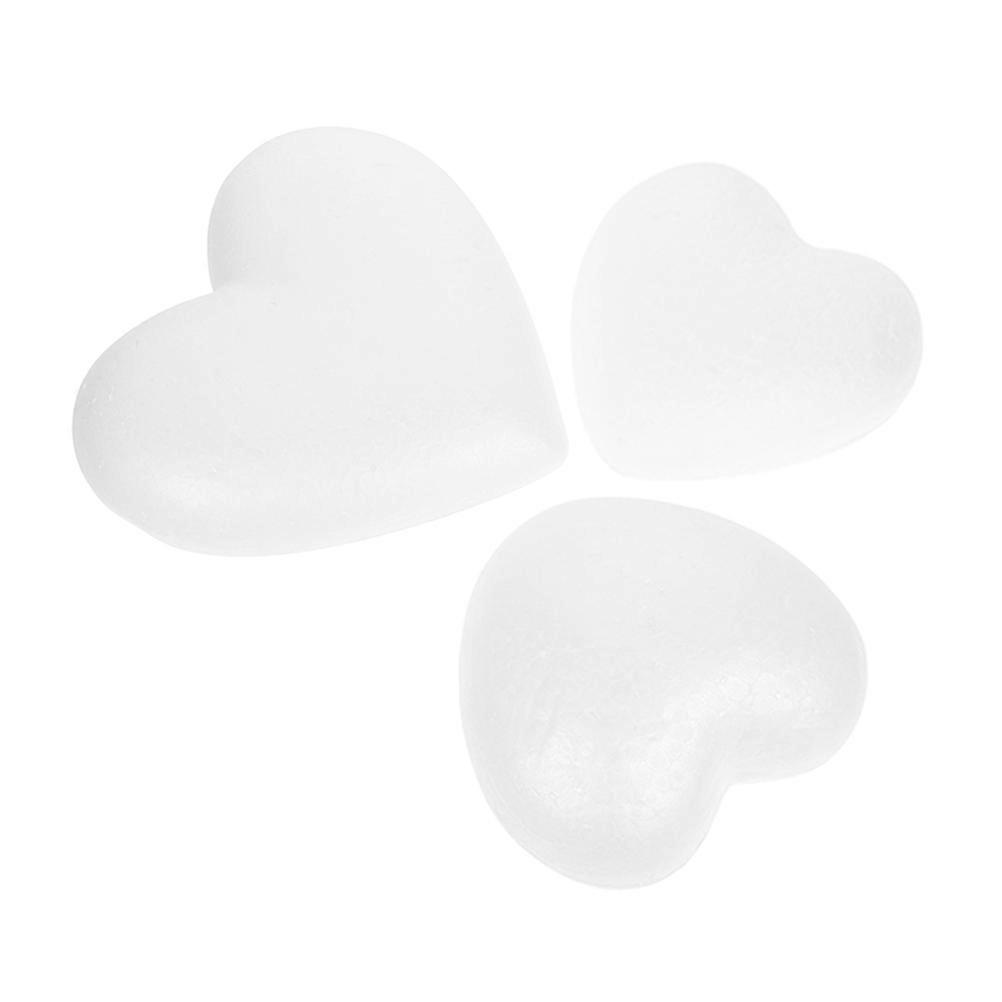 DIY Foam Heart Models 3Pcs Suitable For All Ages Valentine'S Day Occasion White Craft Decoration 6.00X6.00X2.50Cm