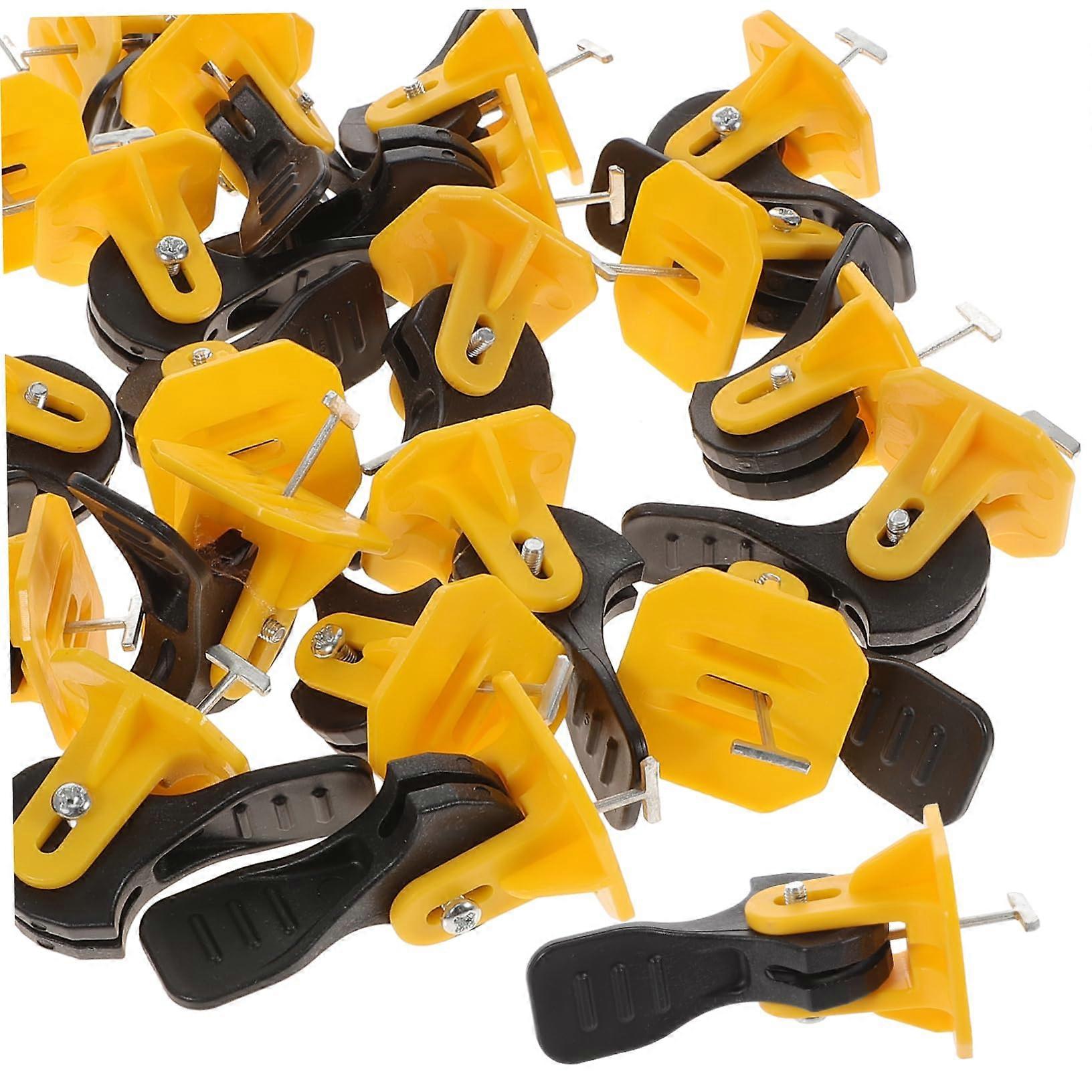 Tile Leveling System 50-Piece Plastic Clips and Spacers for Tile Installation, Yellow