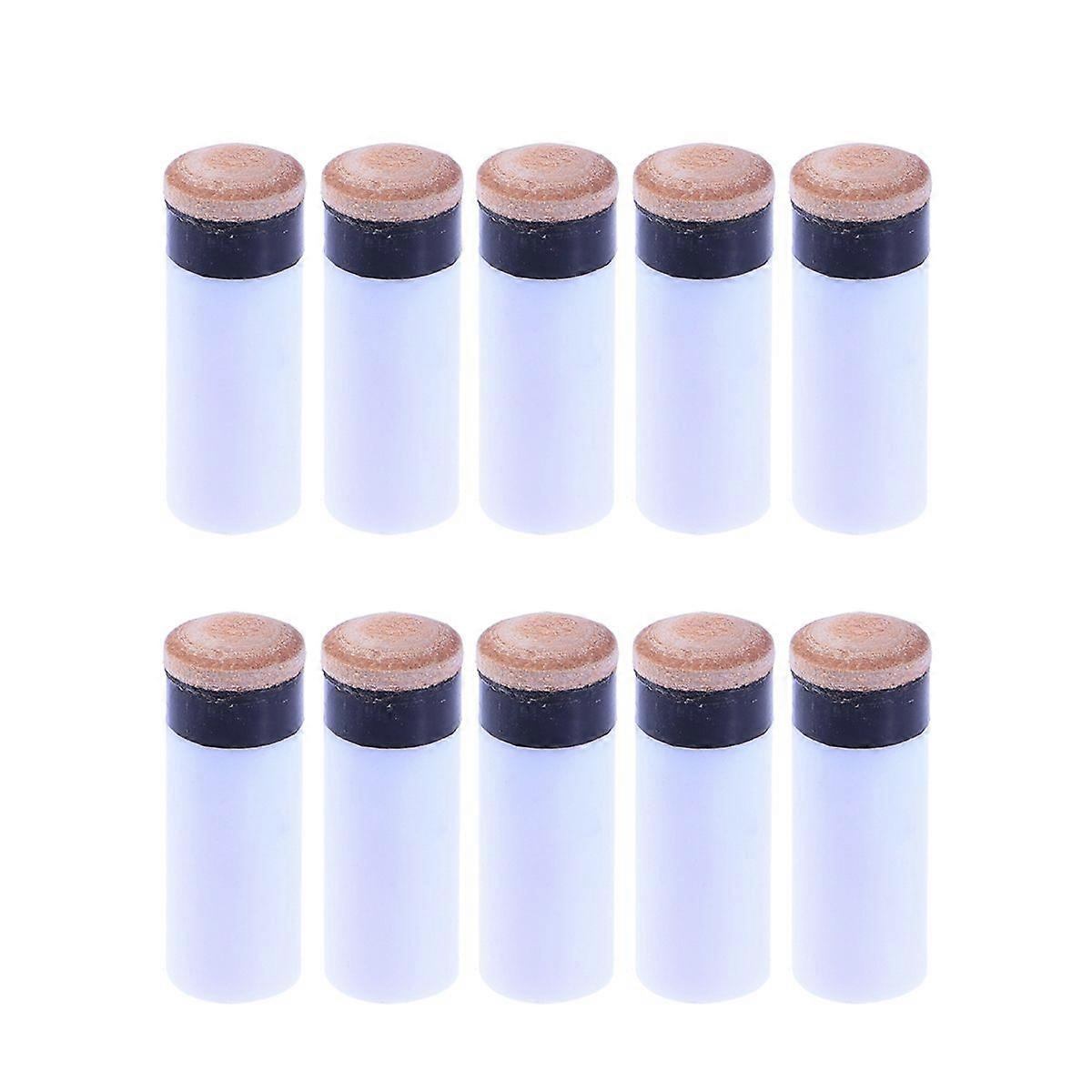 15pcs American Style Billiard Cue Ferrules and Tips Billiard Replacement Screw-on Tips with Pool Cue Stick Ferrules Hard Cue Tips (White and Brown)