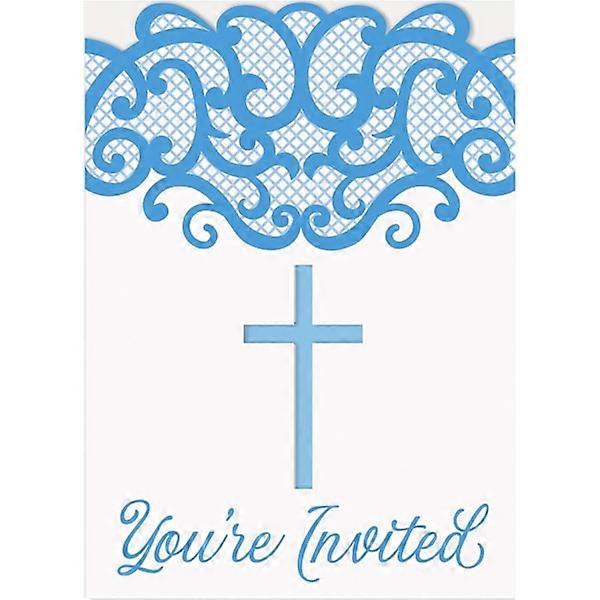 Unique party You are invited First communion invitations (P White/Blue One Size
