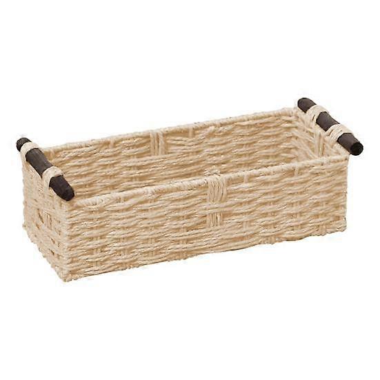 Rectangular Storage Basket with Handle Large Capacity Multipurpose Handmade Decorative Braided Basket Decoration