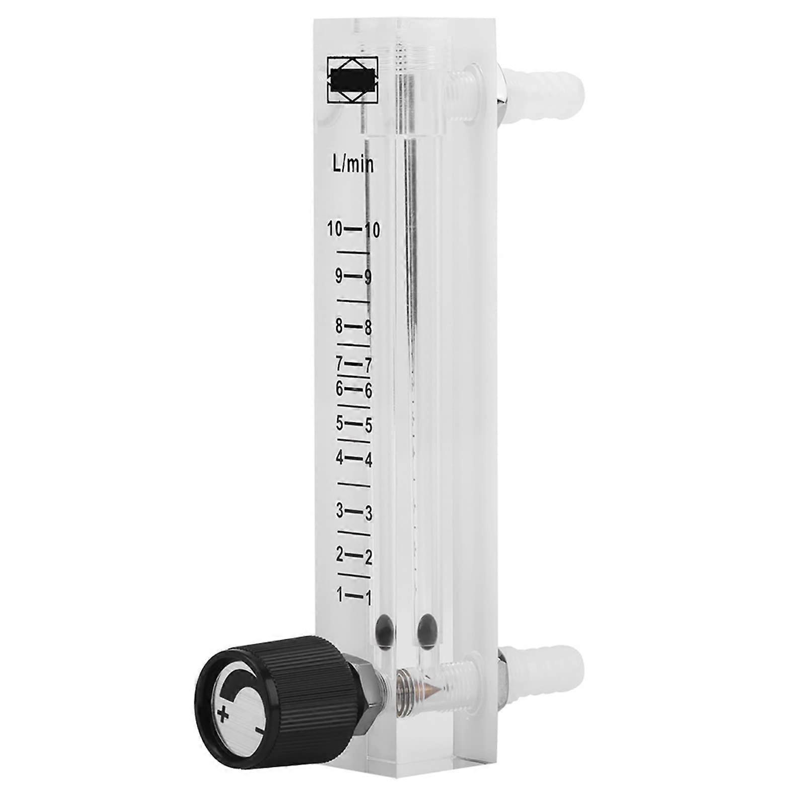 LZQ 7 Flow Meter With Control Valve, Oxygen Gas Flow Meter, 1-10 L/Min, Clear Acrylic Body, Industrial Grade