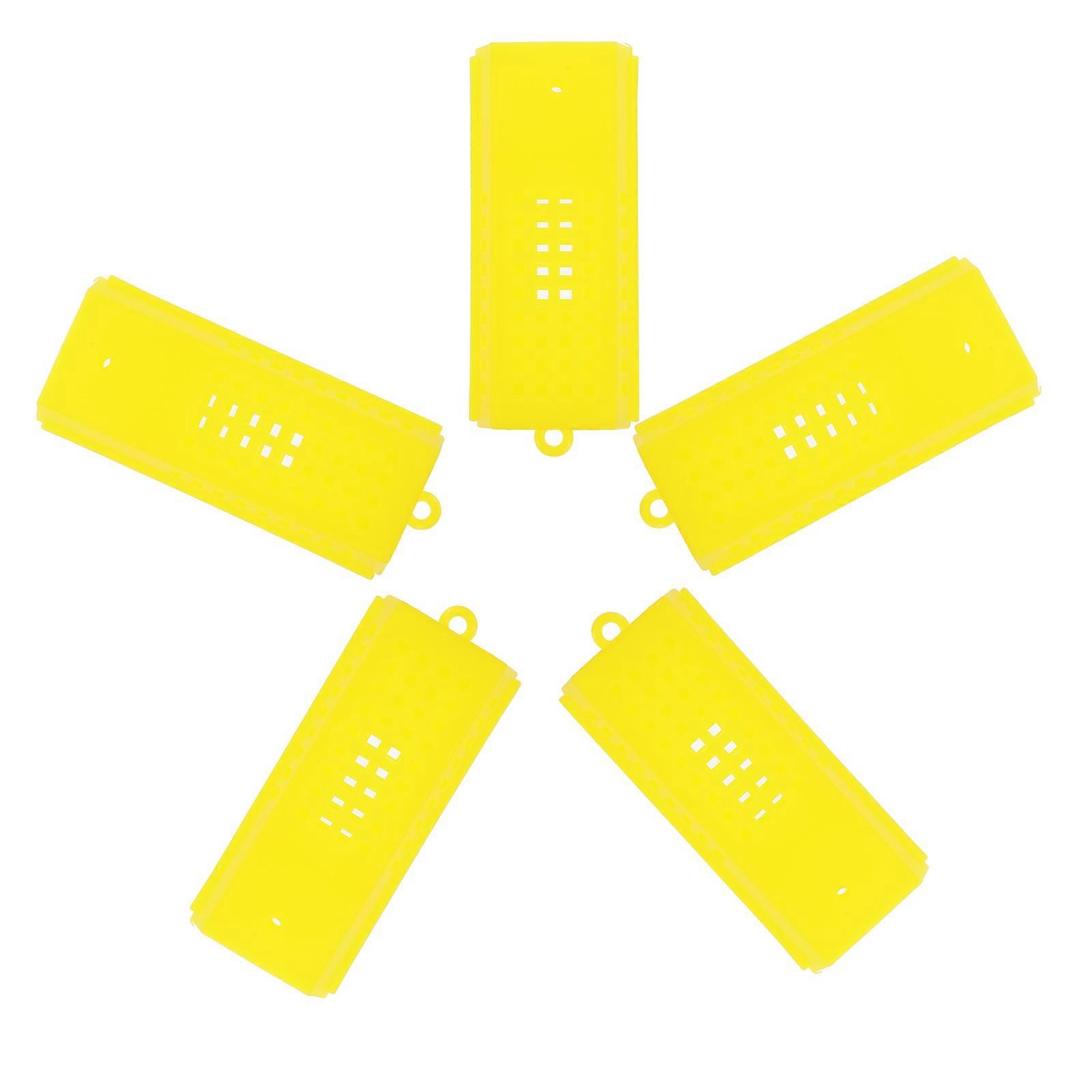 Bee Cage 5 Pcs Plastic Queen Rearing Catcher Beekeeping Equipment Kit 8.70X3.80X1.80CM Yellow Transporting Tools