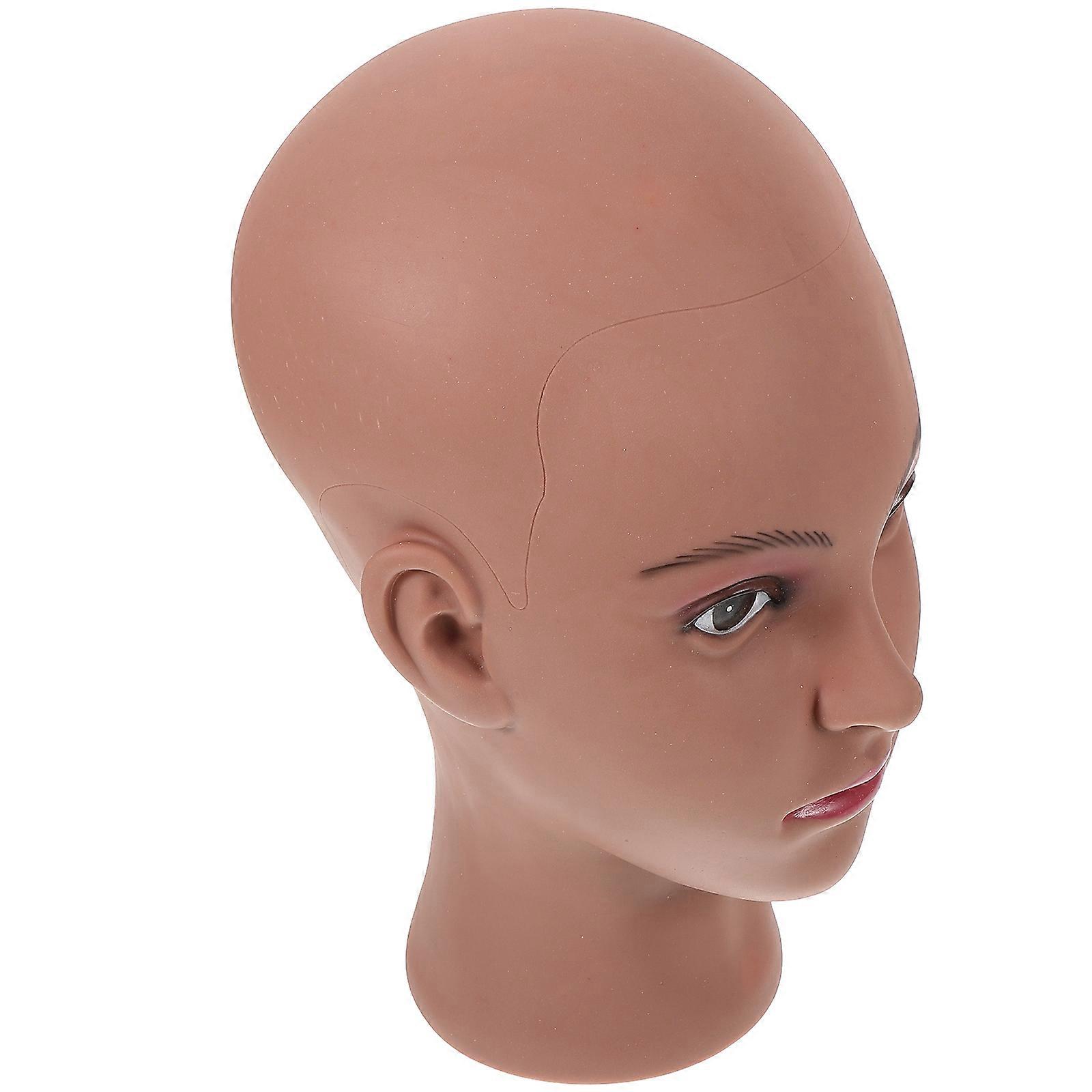 Wig Stand Mannequin Head for Display Storage Coffee Color PVC Material