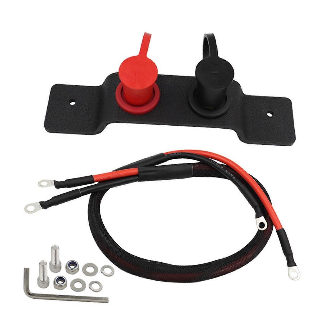 Car Jump Leads, Battery Bypass Posts for UTVs, Compatible with Voltage Accessories for Trucks, Tractors, Boats, Thin Cable, Simple.