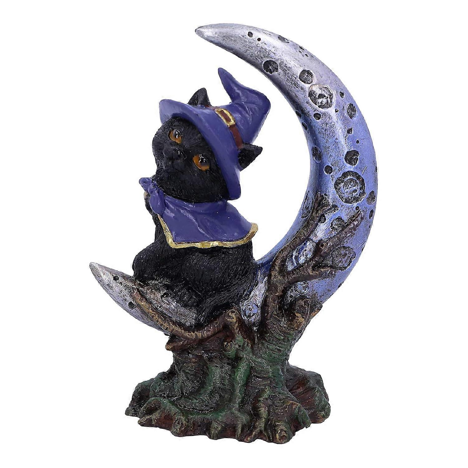 Sooky Black Cat and Crescent Witch Figurine 11.5cm U5437T1