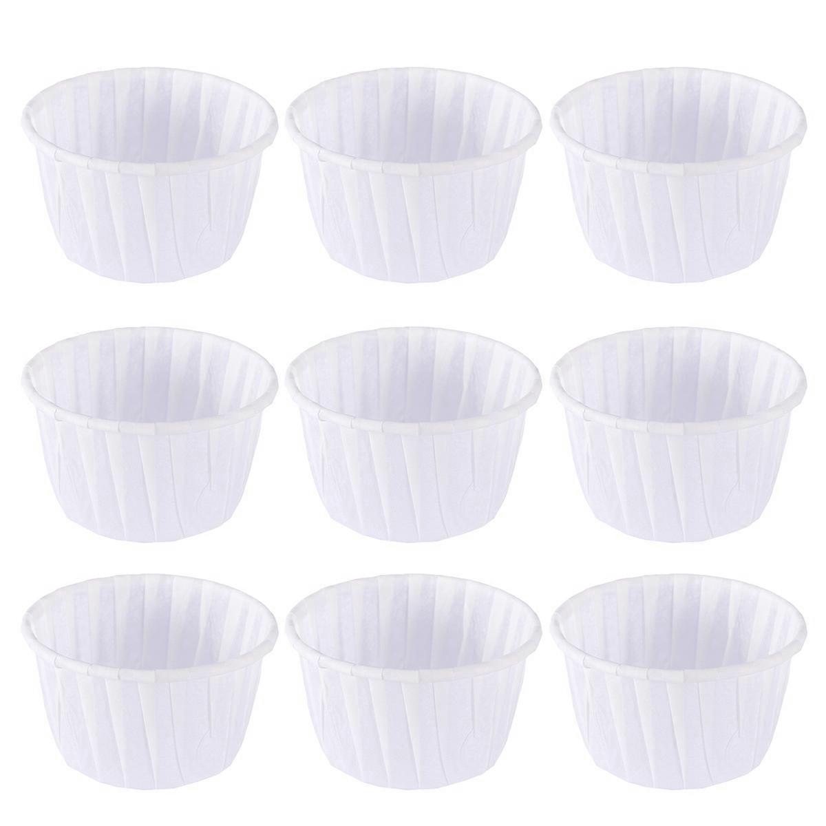 White Paper Cake Cups for Dessert Use Perfect for Baking Supplies and Parties 50 Pieces Small Size