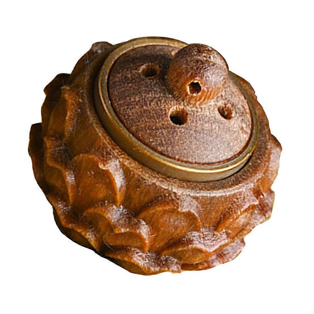 Creative Lotus Shaped Keychain Pendant for Decoration Use Brown Synthetic Material