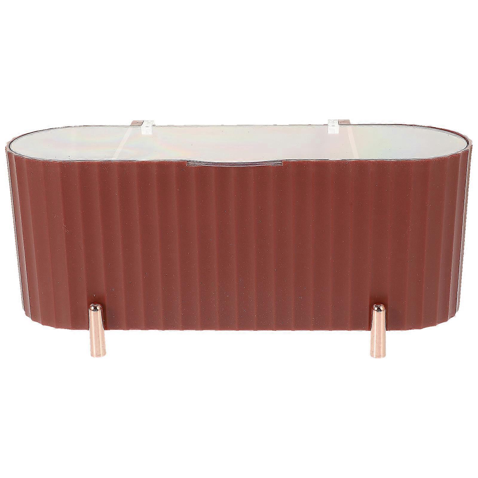 Multi Functional Cosmetics Cotton Container with Lid Dustproof Toiletries Storage Box for Home and Student Organization Stylish Red Design
