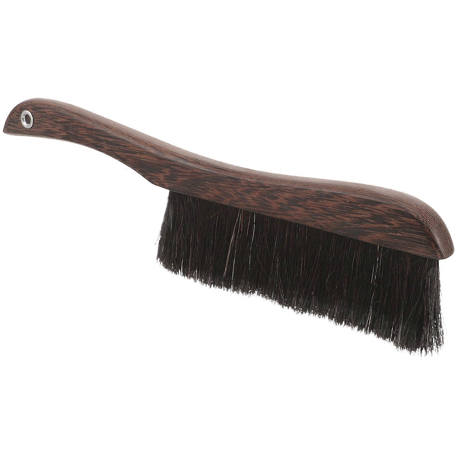 Wooden Hand Broom with Soft Horse Tail Hair Bristles for Home Cleaning Practical Multifunctional Dusting Brush