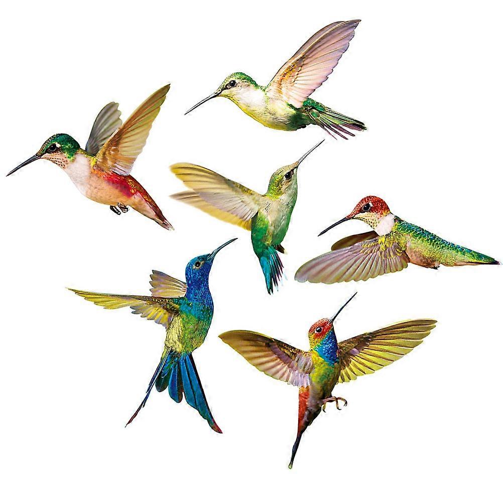 Adhesive Window Film Hummingbird Window Decor Decals For Home Decor Rectangular Static Cling 6 Pcs
