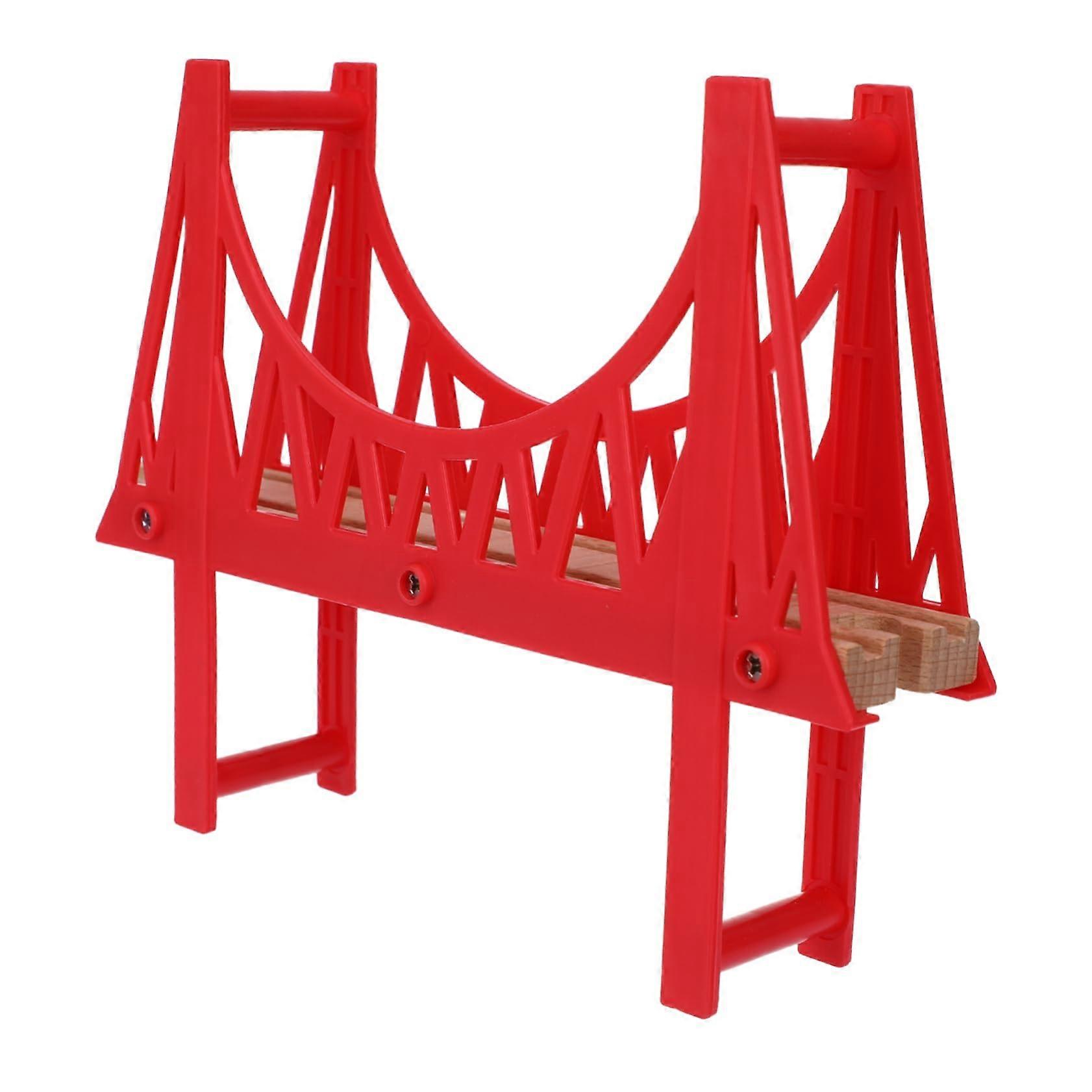Holzeisenbahn Brücke Holz für Große Holzeisenbahn Sets, Abnehmbare Doppelte DIY, Langlebiges Sicheren Material, Kompatibel für Schule und Zuhause