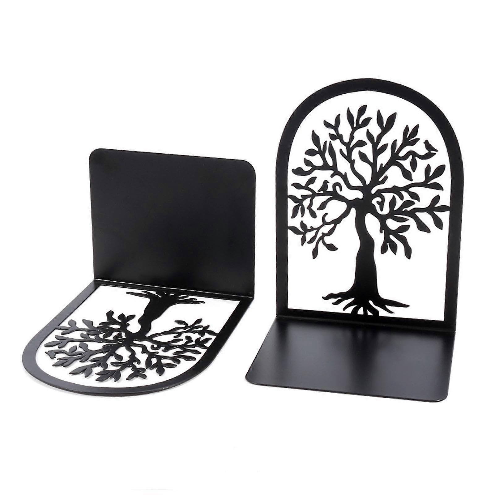 Metal Bookends 2 Pairs, NonSlip Book Holder for Desk, Bookshelf Supports, Library Organizer – DSK Tidii