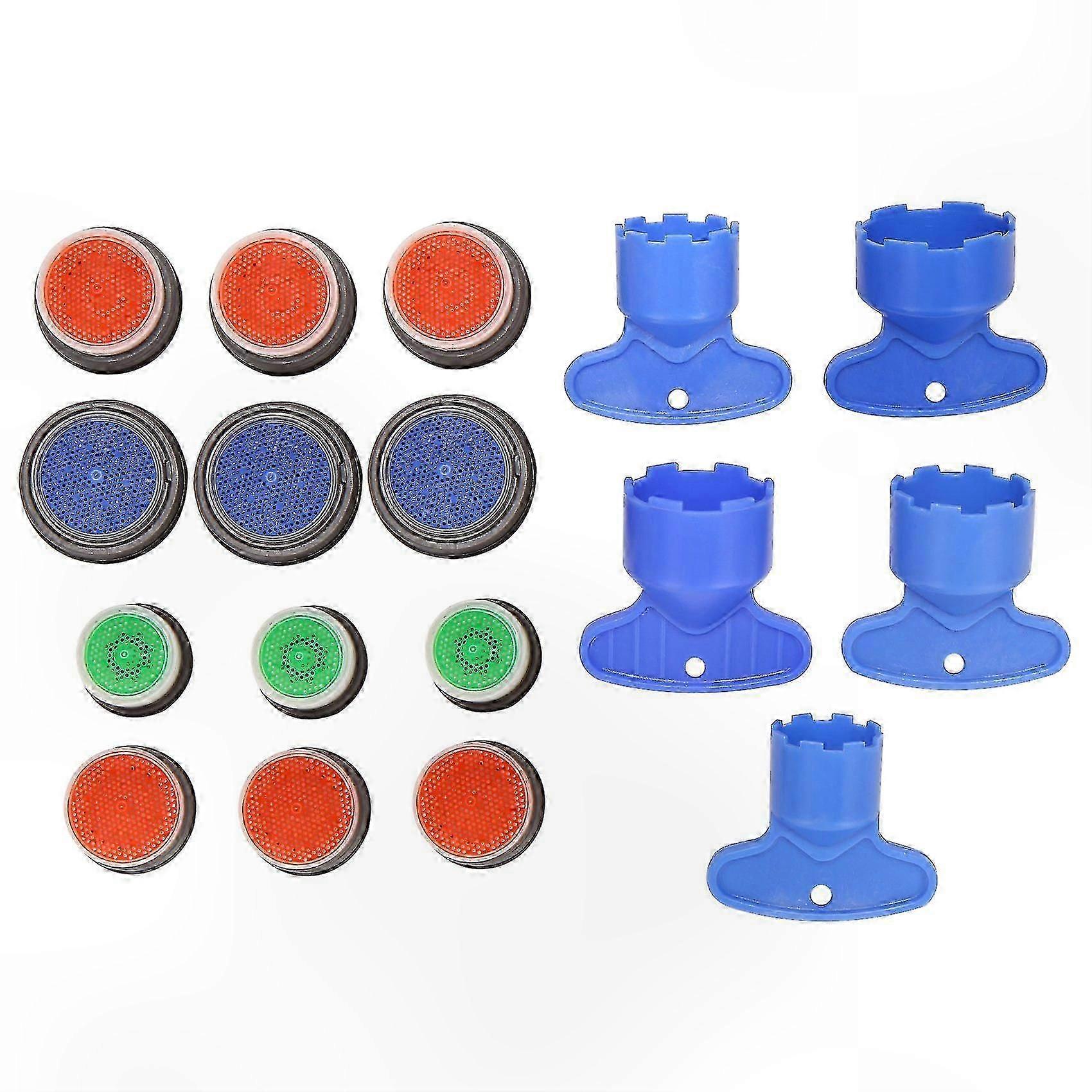 For 12 Pieces Faucet Aerator for Cache Aerators and 5 Pieces Cache Faucet Aerator Key Removal Wrenches - Plumbing Tool Set