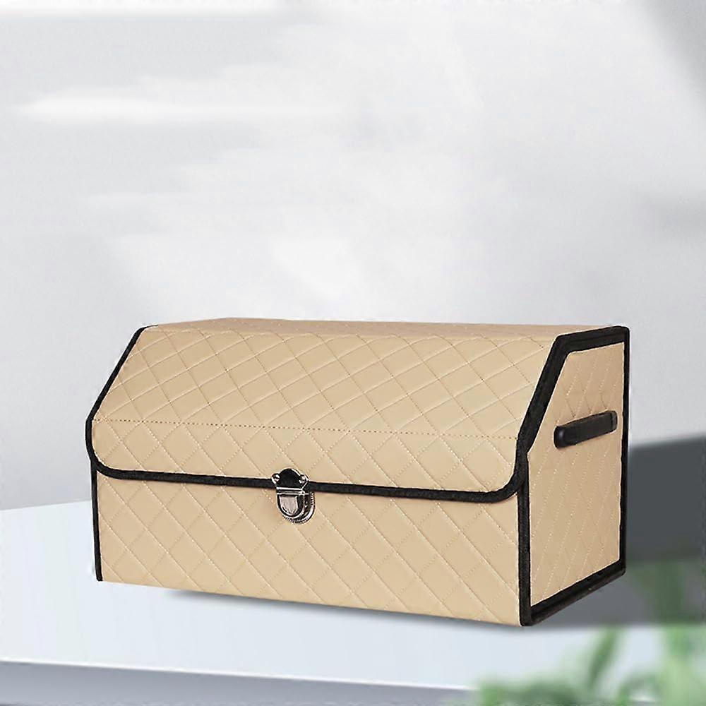 Car Boot Organiser for Nissan Note E12 (2012-2019), Waterproof Foldable Storage Box, A-Beige, 53x32x30 cm