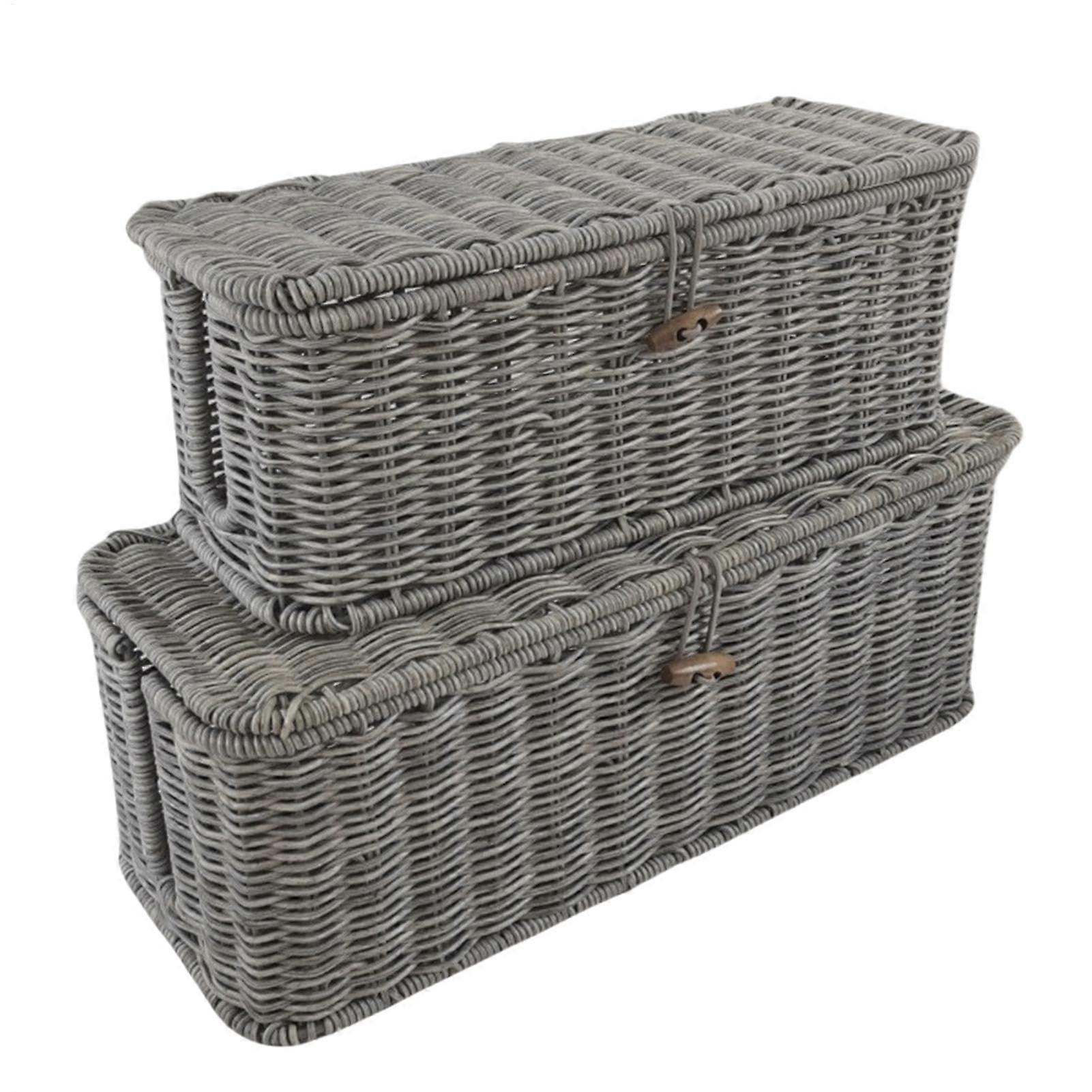 Cable Organizer Box, Cord Management Holder, PetFriendly Desk Wire Container, Gray