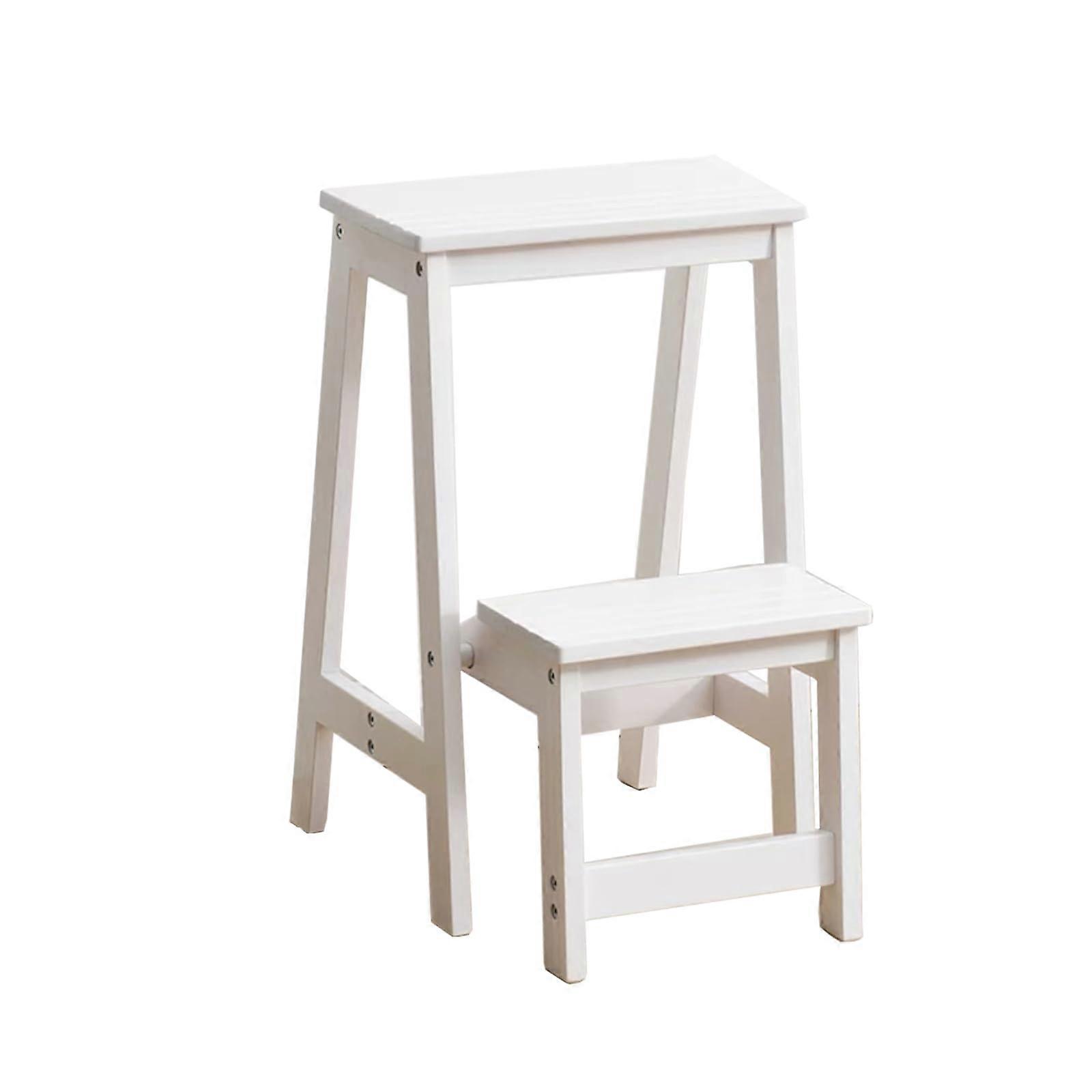 Folding Step Stool, 3in1 Design with Ladder, Stool, Storage Shelf, 120kg Capacity, White