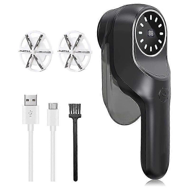 Electric Fabric Shaver Lint Remover Led Digital Display Bobble Remover 2 Speeds Lint Remover with 2 Extra Blades for Clothes~23714