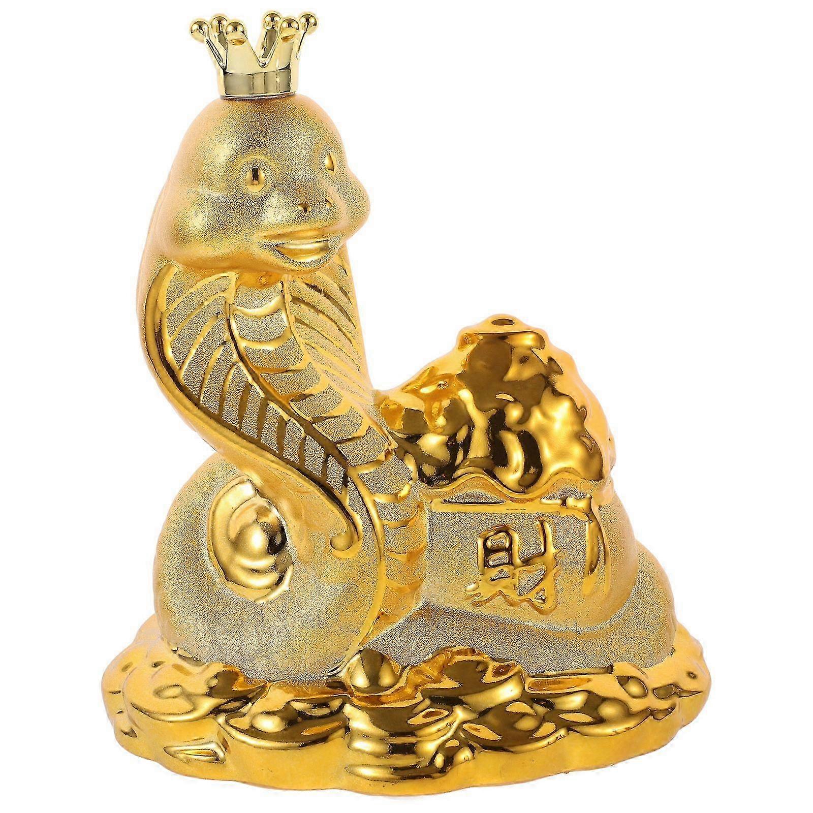 Ceramic Money Box Snake Shaped Coin Jar Saving Money Box Piggy Bank Decoration Ceramic Money Jar Desktop Cash Coin Container