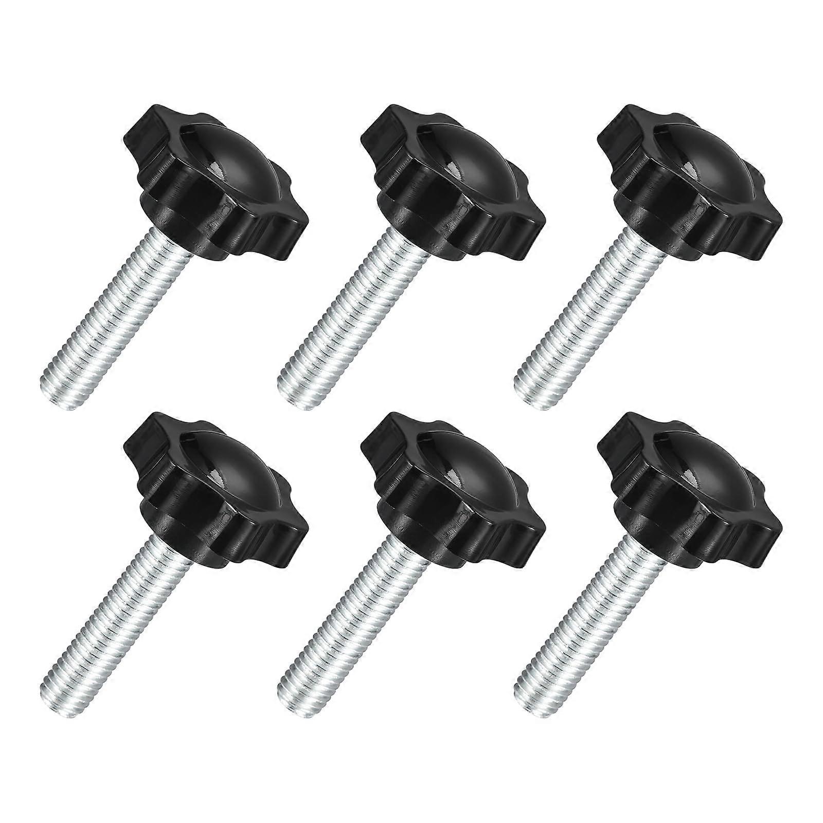 Pack of 6 M10 x 40 mm Star Handles, Plastic Hex Clamping Knob Screw, HandTight, Replacement Knob for Parasol Stand, Replacement Knob M10 x 40mm