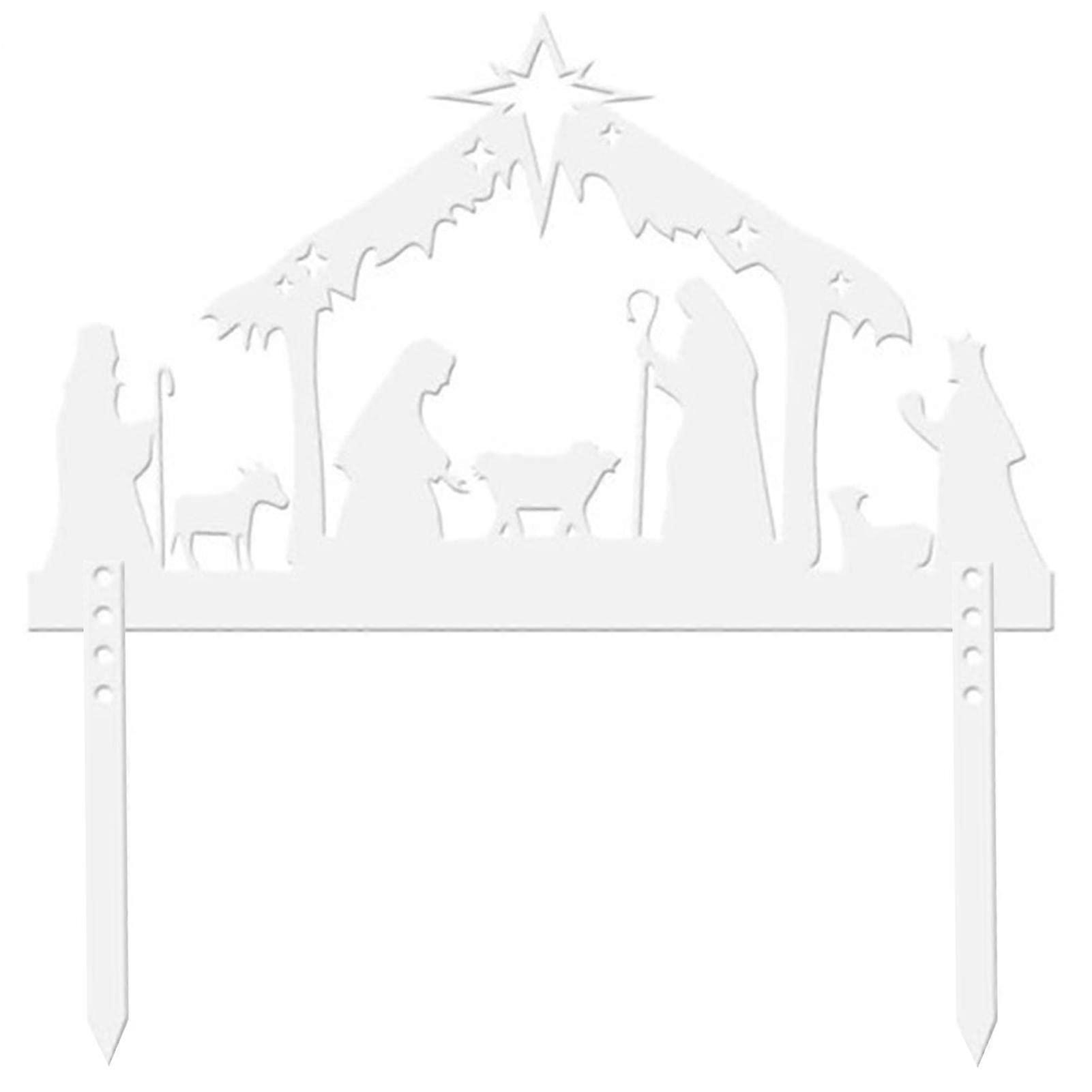 Christmas Nativity Scene Outdoor Yard Lilienburg Garden Stake, Nativity Scene for Yards, Metal Nativity Silhouette Outdoors