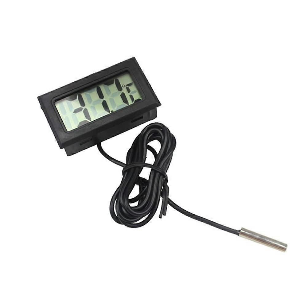 Digital LCD Thermometer Temperature Monitor with External Probe for Fridge Freezer Refrigerator and Aquarium - Black Model